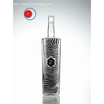 Glazing Glass Vodka Zebra Decorative Label Bottle